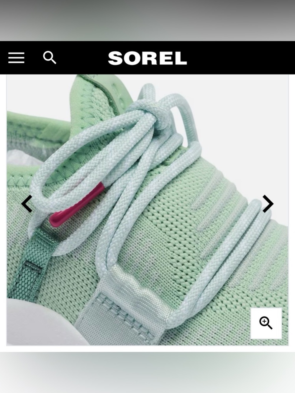 Sorel Mint Knit Lace-Up Women’s Sneakers with Gum and Pink Accents - Picture 5 of 14